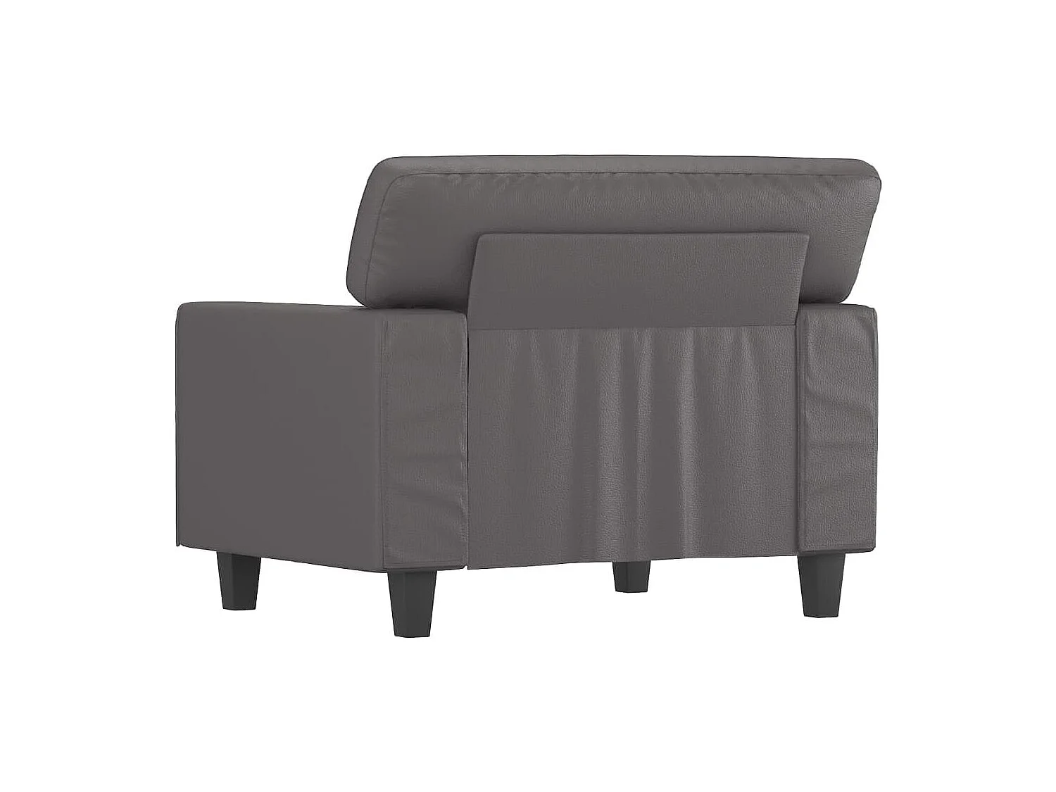 Grijze fauteuil 60 cm kunstleer