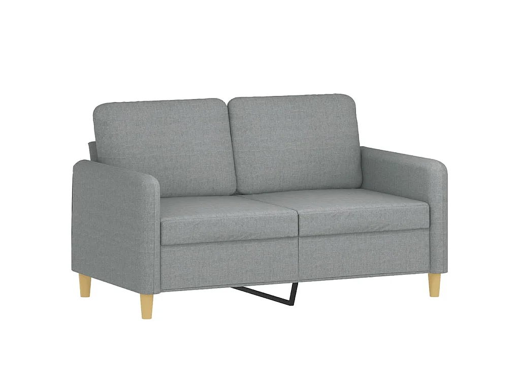 Ensemble de canapés 2 pcs avec coussins Gris clair Tissu
