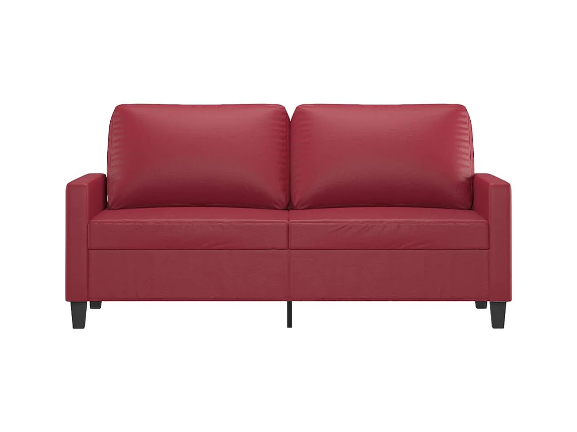 Divano 2 posti rosso bordeaux 140 cm in similpelle