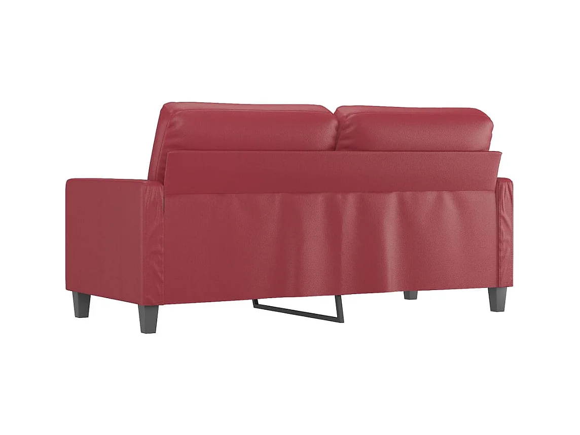 Divano 2 posti rosso bordeaux 140 cm in similpelle