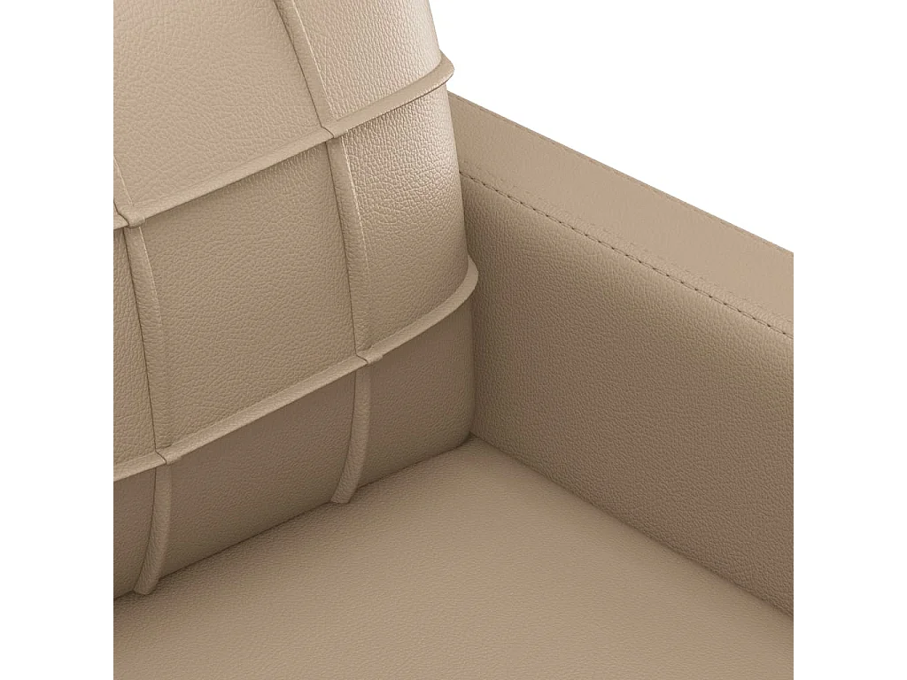 Set di divani 2 pezzi con cuscini in similpelle color cappuccino