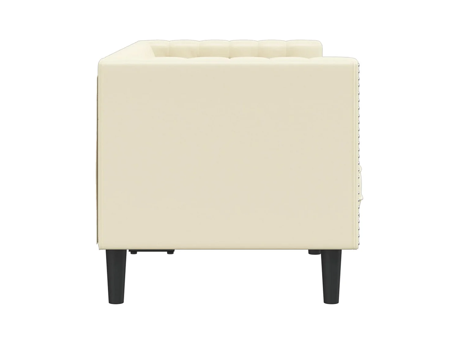 Chesterfield 2-zits crèmekleurige kunstleren bank