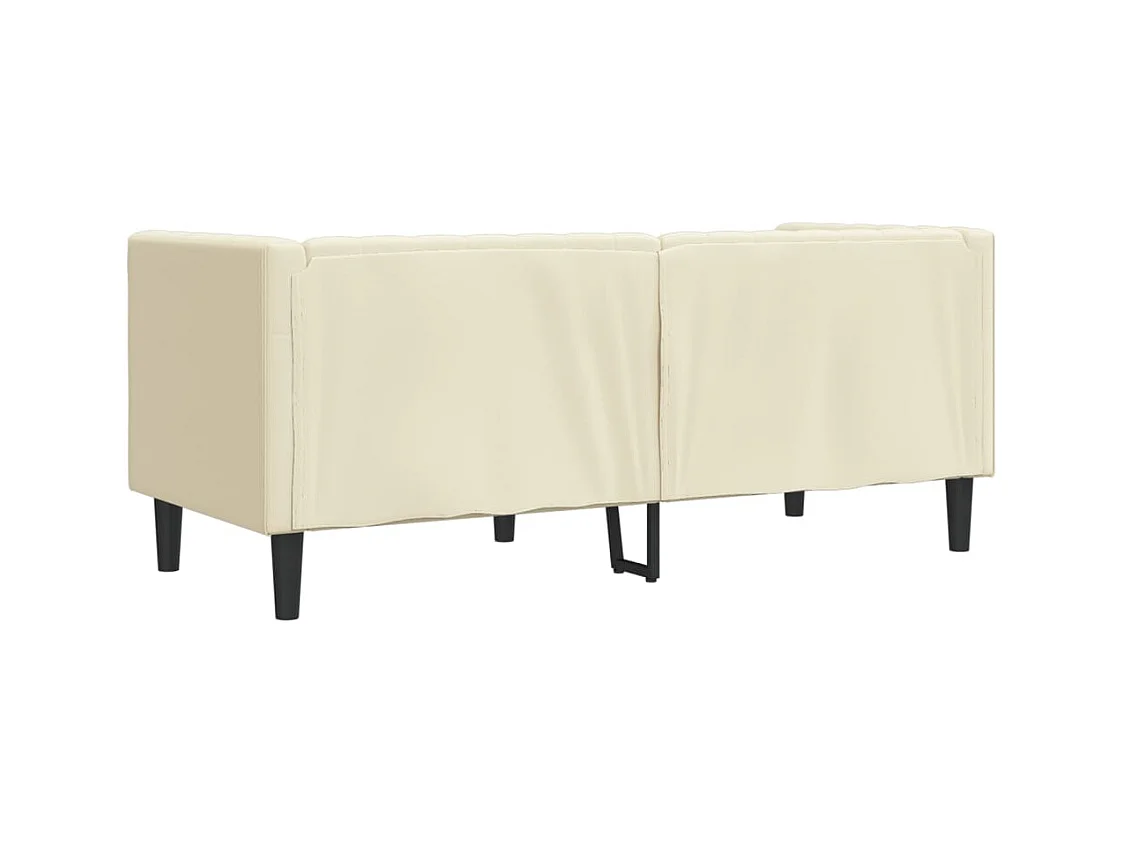 Chesterfield 2-zits crèmekleurige kunstleren bank