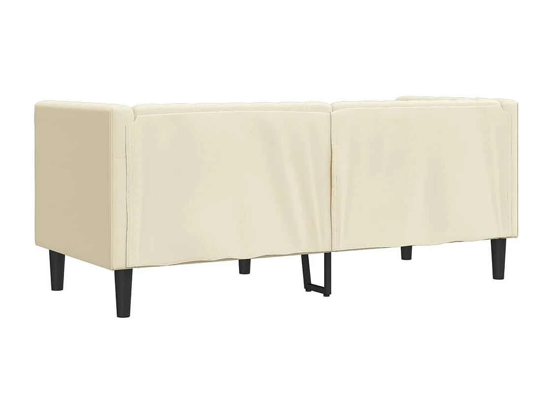 Canapé Chesterfield 2 places crème similicuir