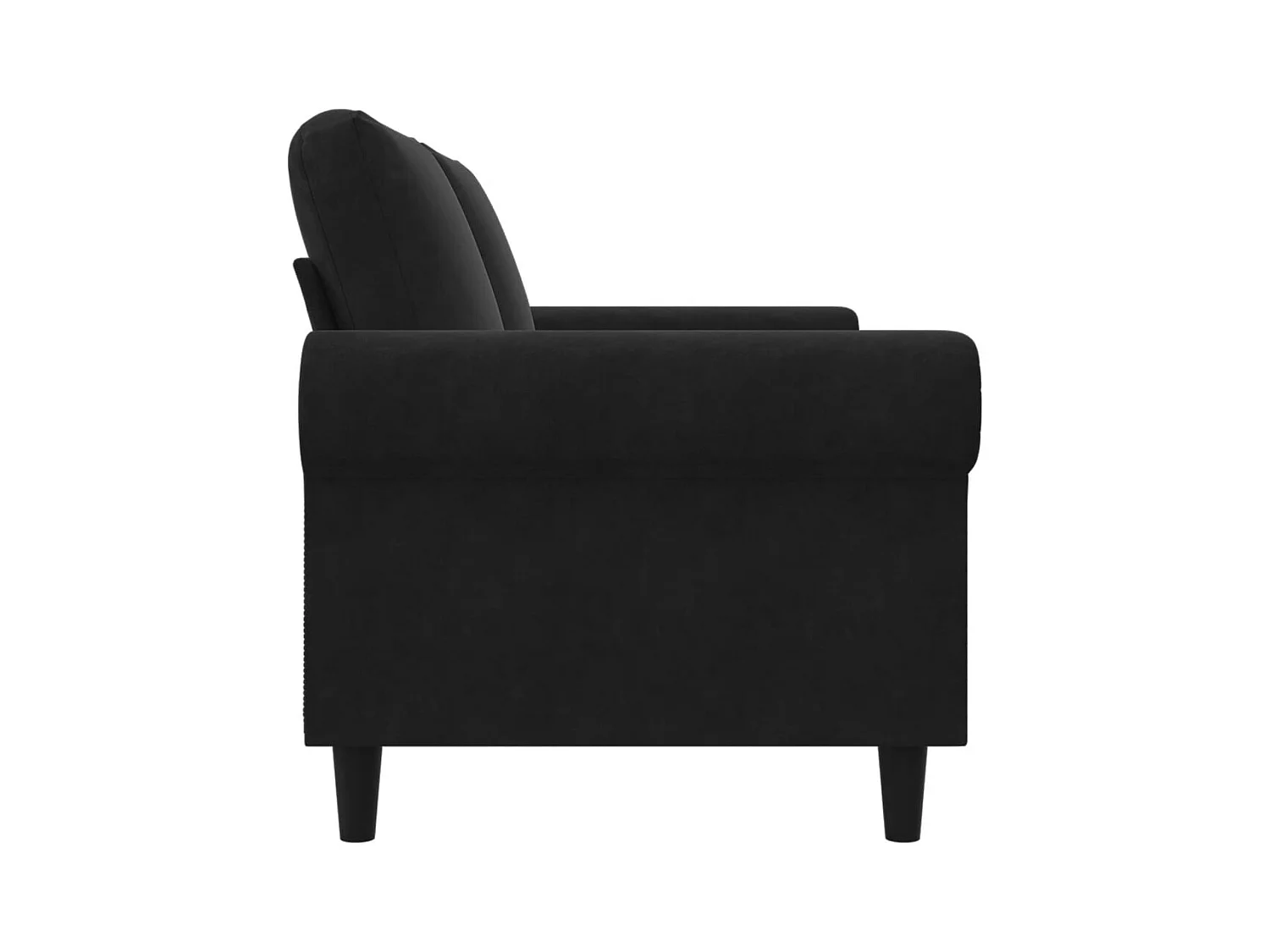 Sofá 2 plazas Terciopelo Negro 140 cm