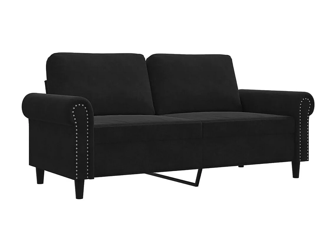 Sofá 2 plazas Terciopelo Negro 140 cm