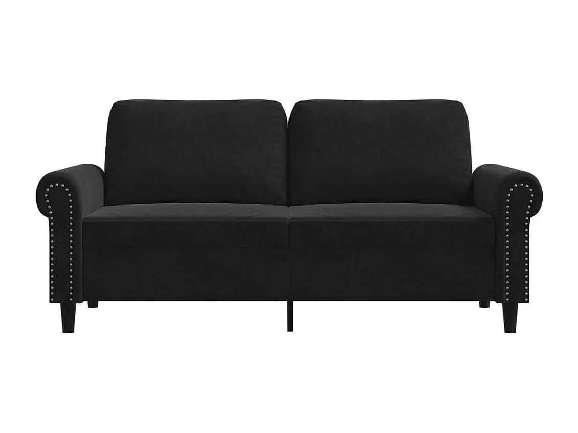 Sofá 2 plazas Terciopelo Negro 140 cm