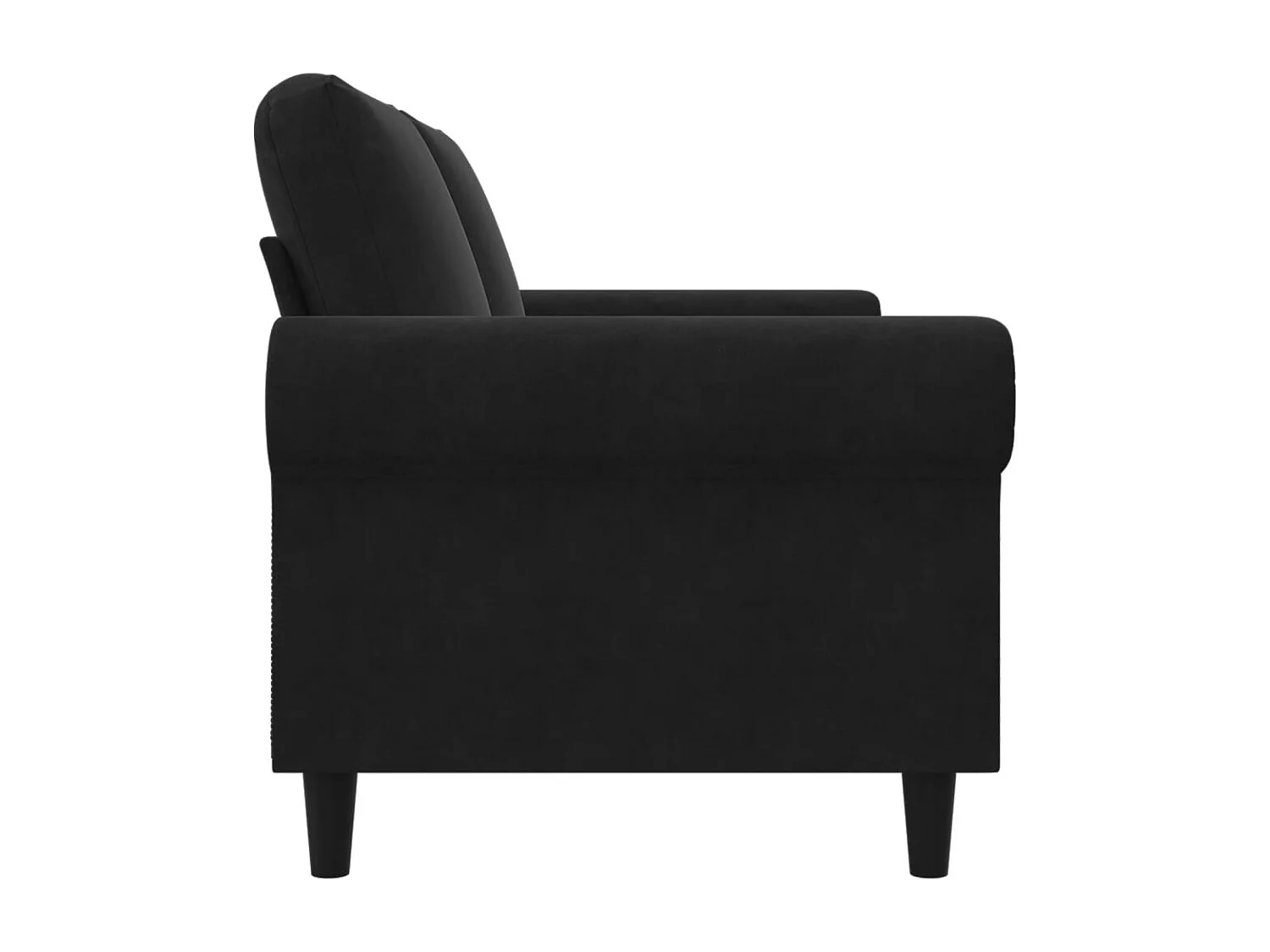 Sofá 2 plazas Terciopelo Negro 140 cm