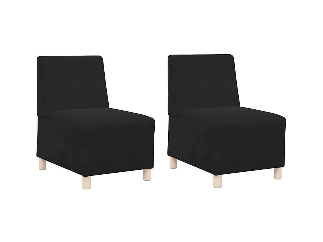 Divano componibile senza braccioli 2 pezzi nero