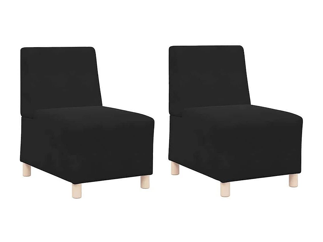 Unité de Sofa Modulaire Sans Accoudoirs 2 pcs Noir