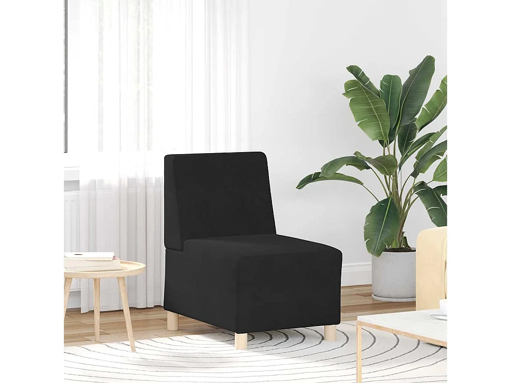Unité de Sofa Modulaire Sans Accoudoirs 2 pcs Noir
