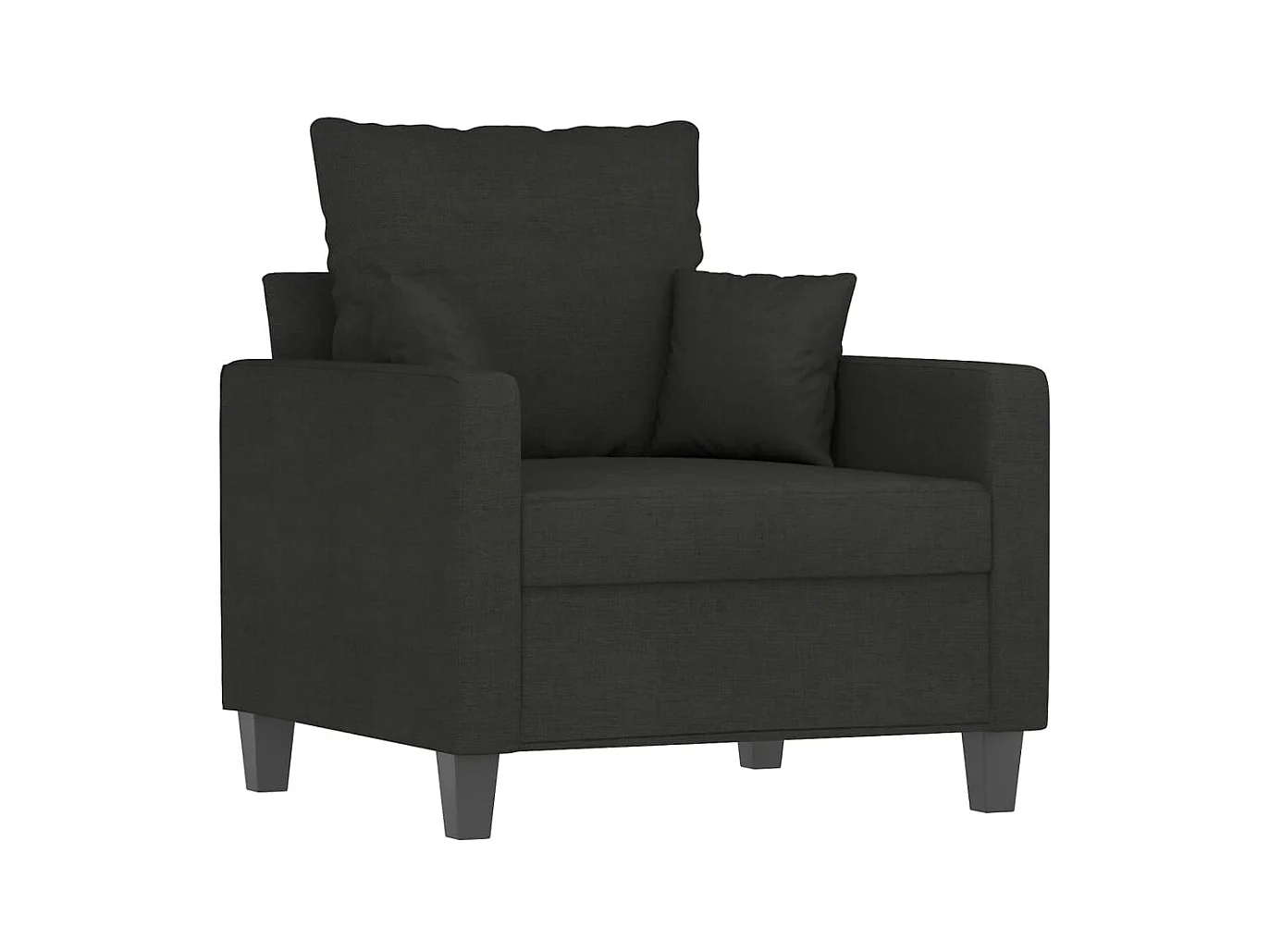 Sessel mit Fußstütze Schwarz 60 cm Stoff