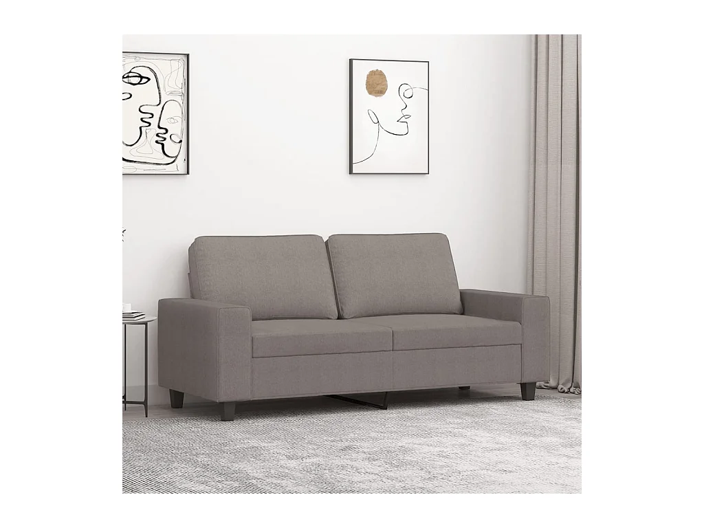 Canapé à 2 places Taupe 140 cm Tissu