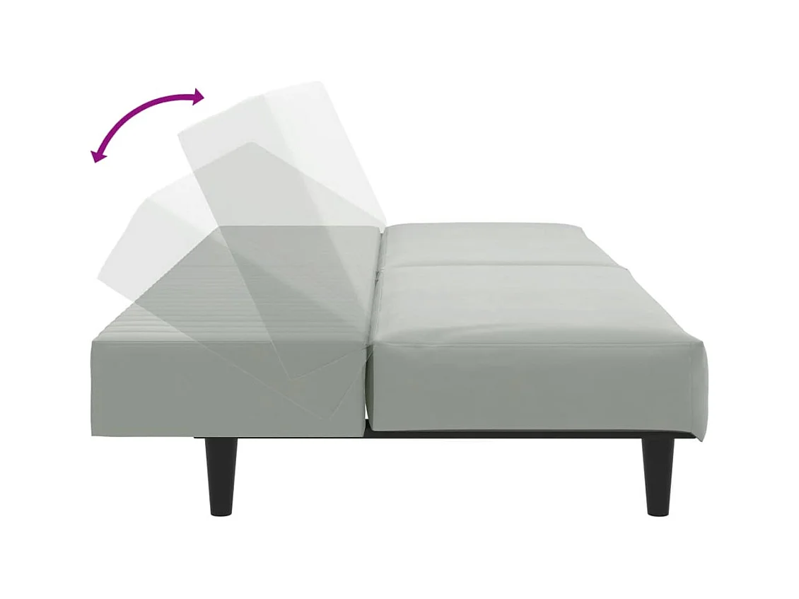 2-teiliges Sofaset aus hellgrauem Samt