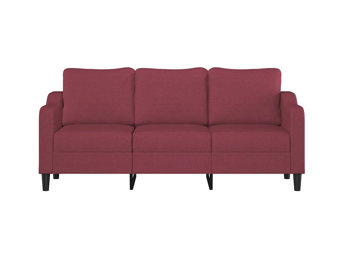 Divano 3 posti rosso bordeaux 180 cm Tessuto