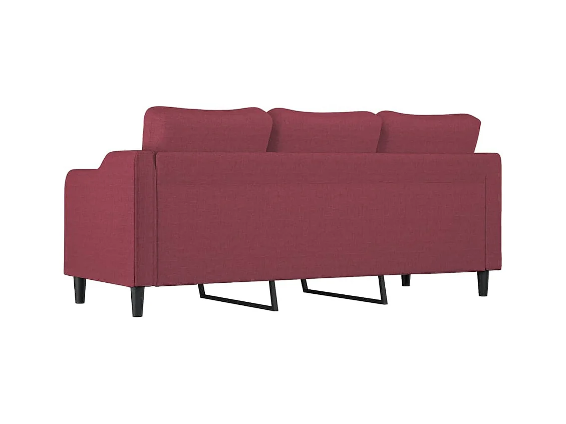 Divano 3 posti rosso bordeaux 180 cm Tessuto