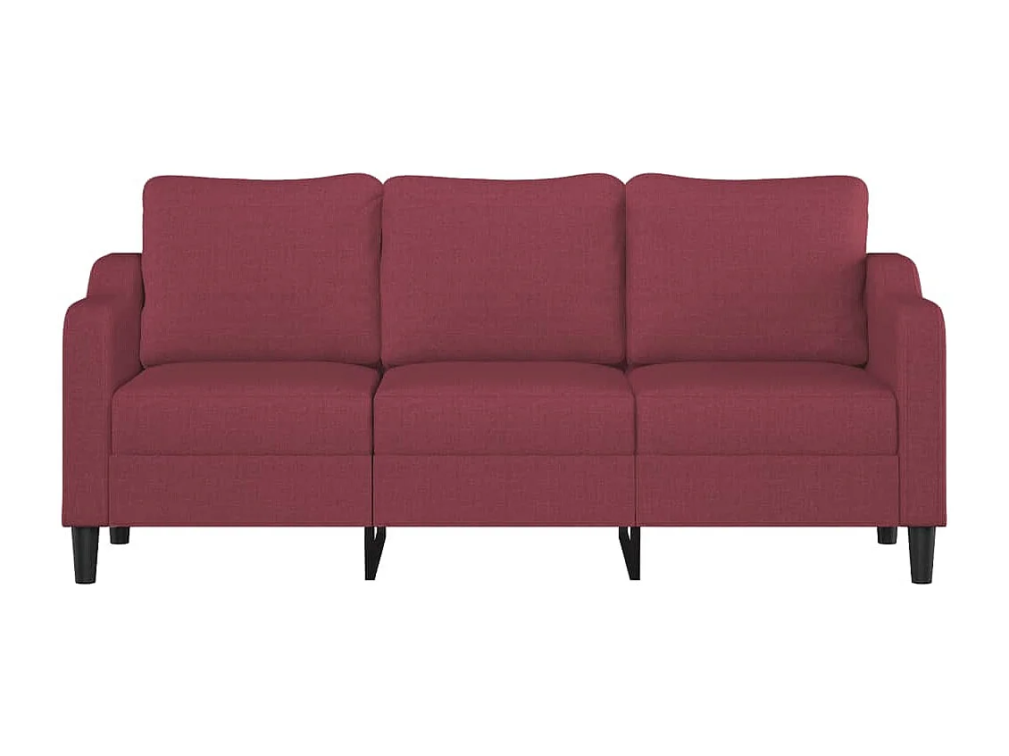 Divano 3 posti rosso bordeaux 180 cm Tessuto