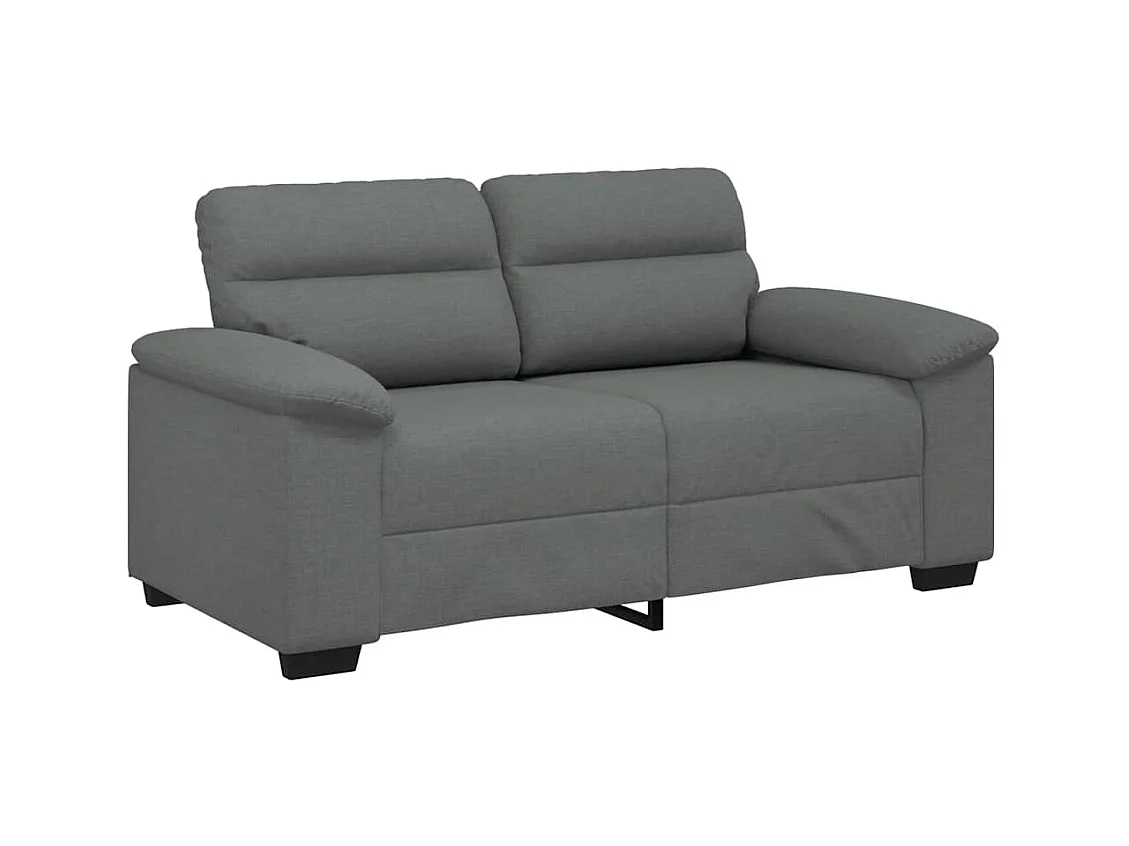 Canapé à 2 places gris foncé 120 cm tissu