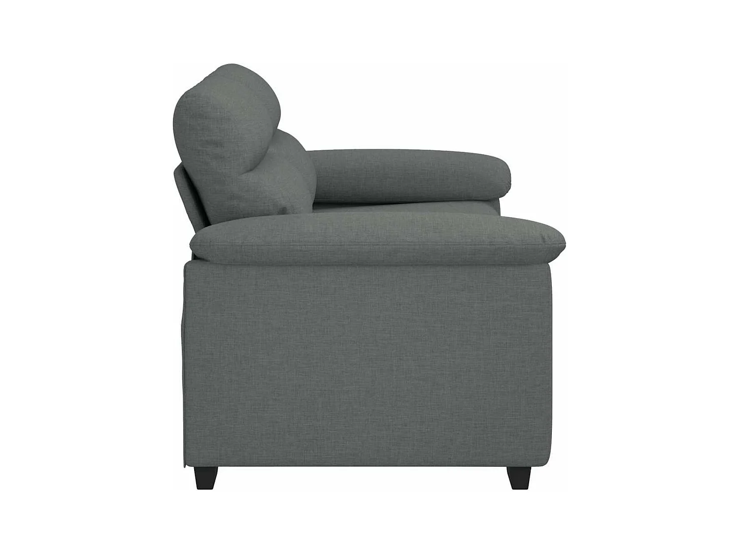 Canapé à 2 places gris foncé 120 cm tissu