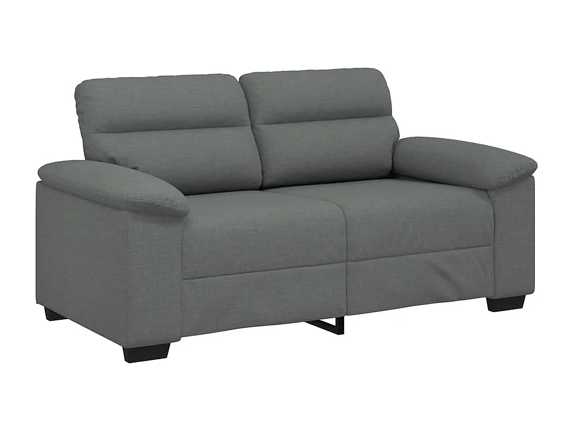 Canapé à 2 places gris foncé 120 cm tissu