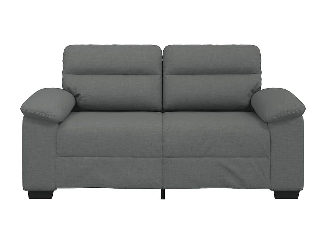 Canapé à 2 places gris foncé 120 cm tissu