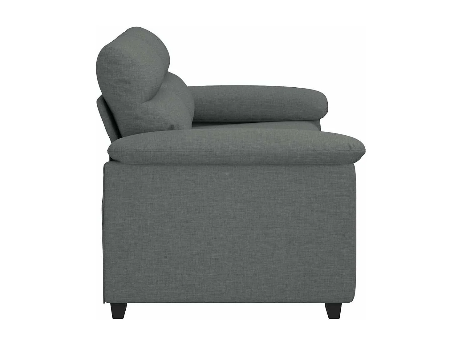 Canapé à 2 places gris foncé 120 cm tissu