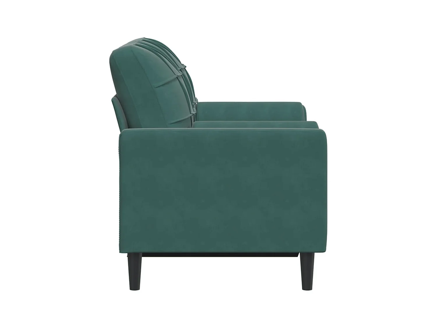 Sofá de 2 plazas con cojines verde oscuro de terciopelo de 120 cm.