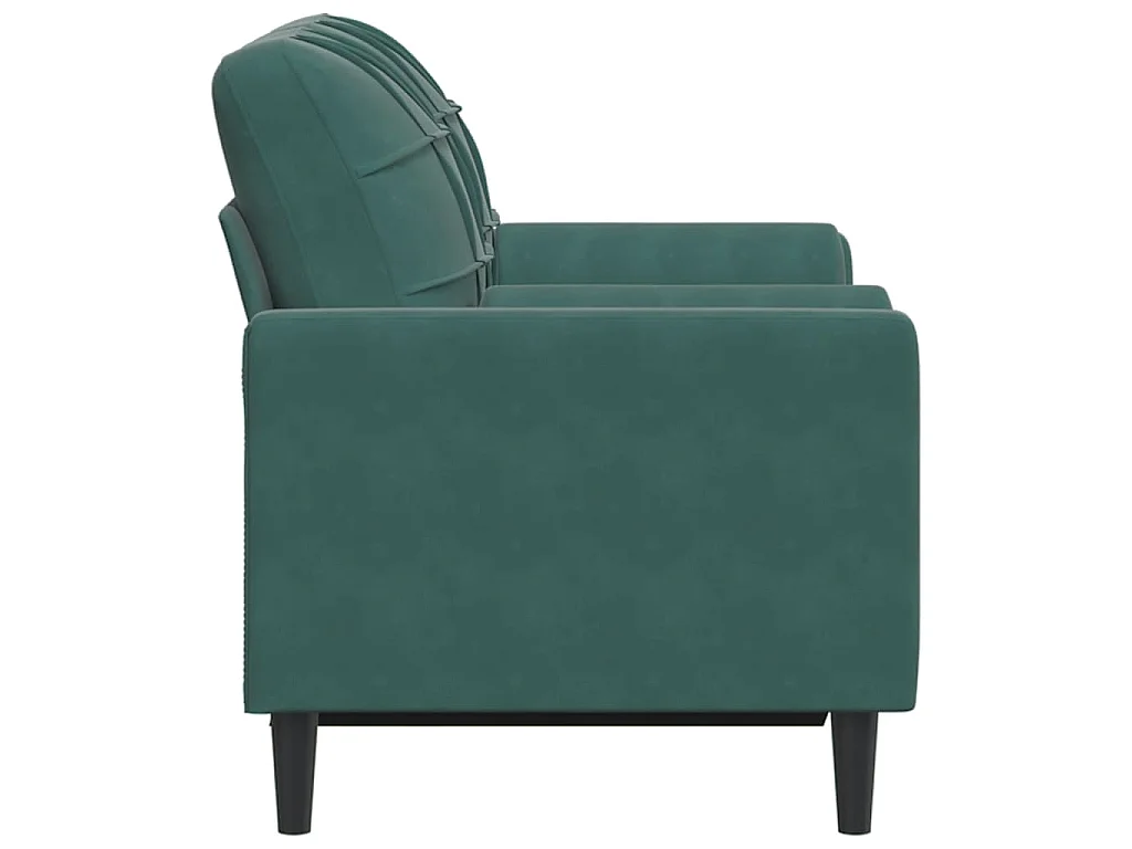 Canapé 2 places avec oreillers vert foncé 120 cm velours