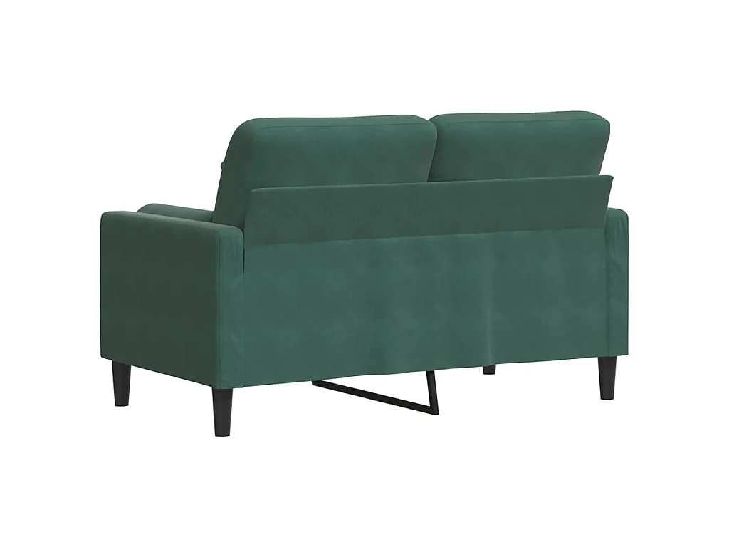 Canapé 2 places avec oreillers vert foncé 120 cm velours