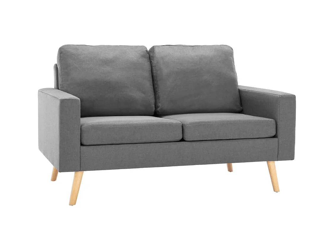 Conjunto de sofá de 2 piezas en tela gris claro