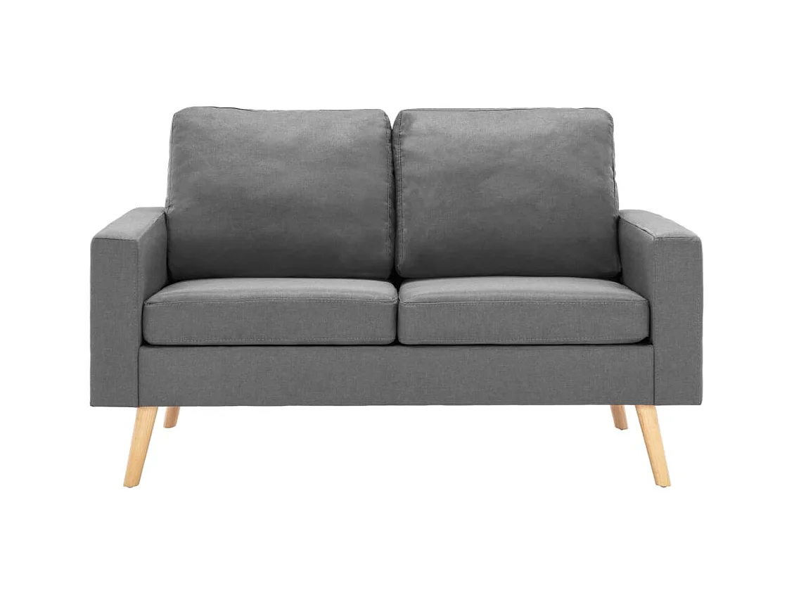 Conjunto de sofá de 2 piezas en tela gris claro