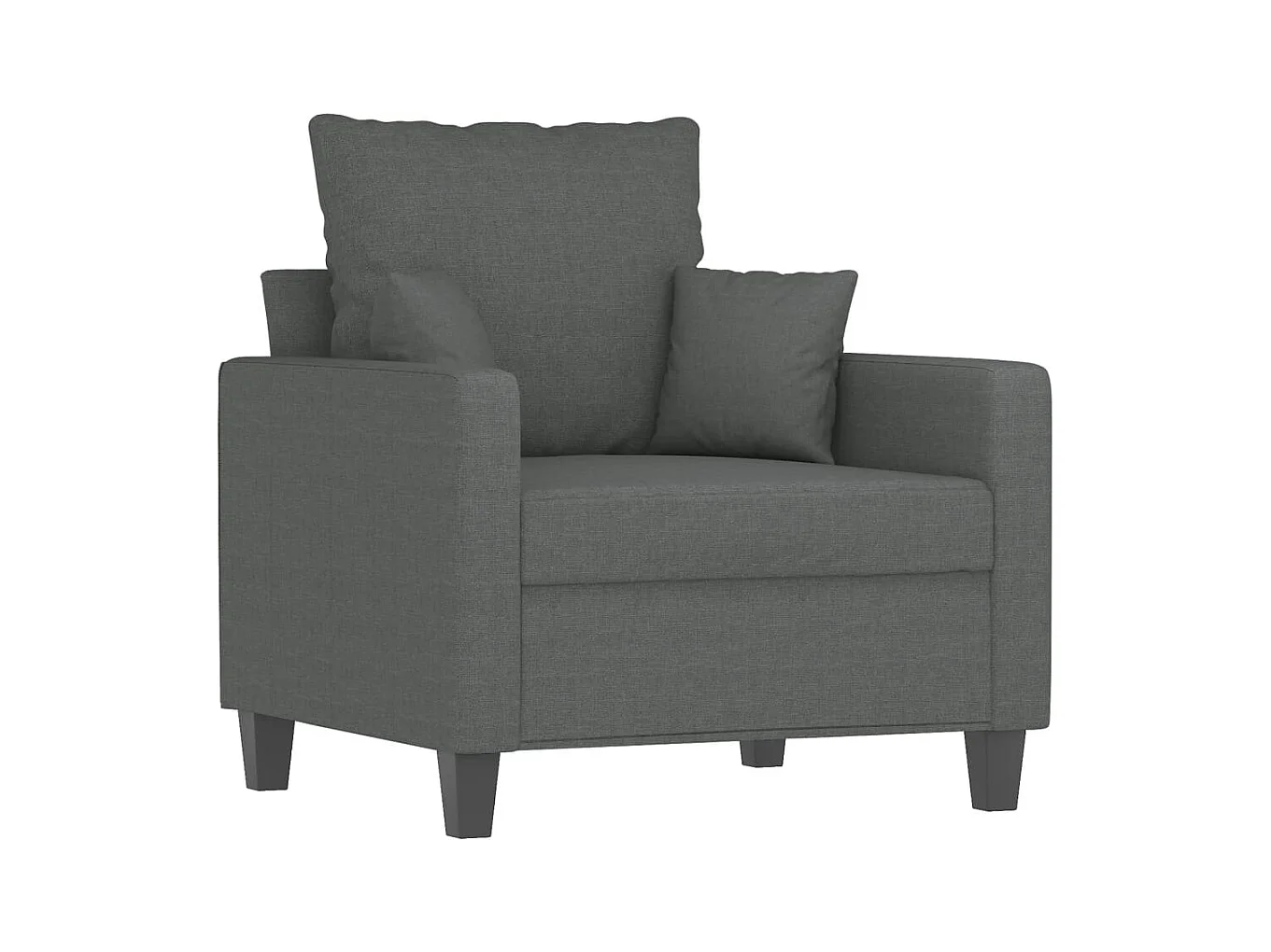 Fauteuil avec repose-pied Gris foncé 60 cm Tissu