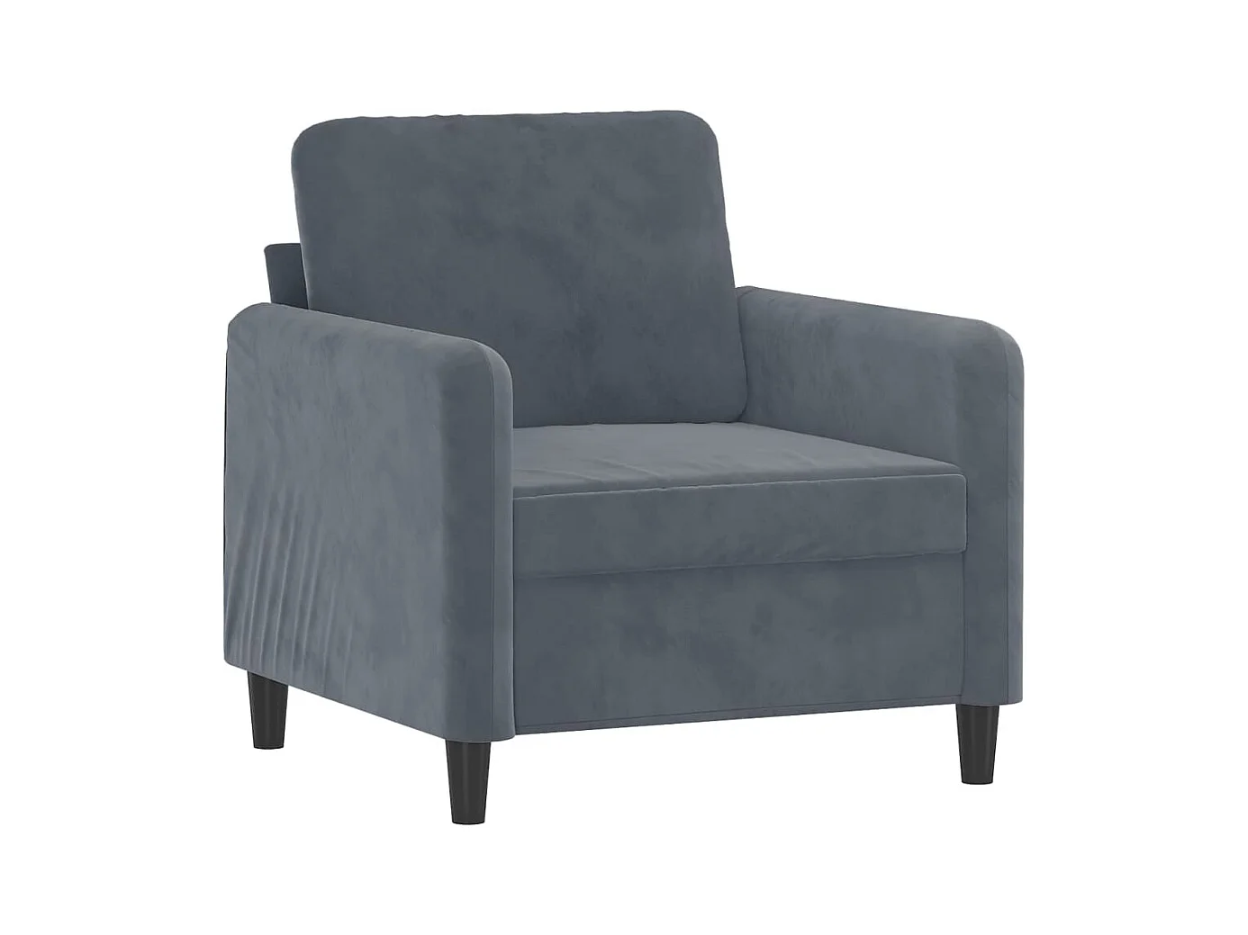 Fauteuil avec repose-pied Gris foncé 60 cm Velours