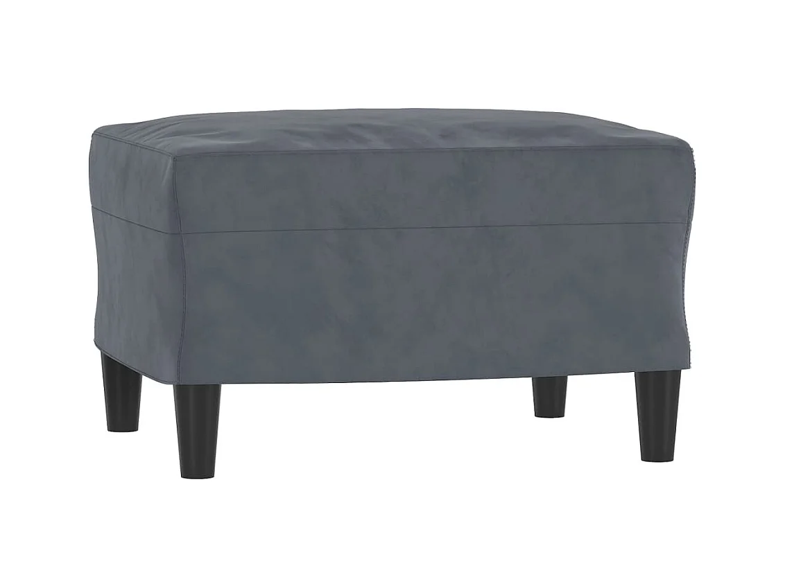 Fauteuil avec repose-pied Gris foncé 60 cm Velours