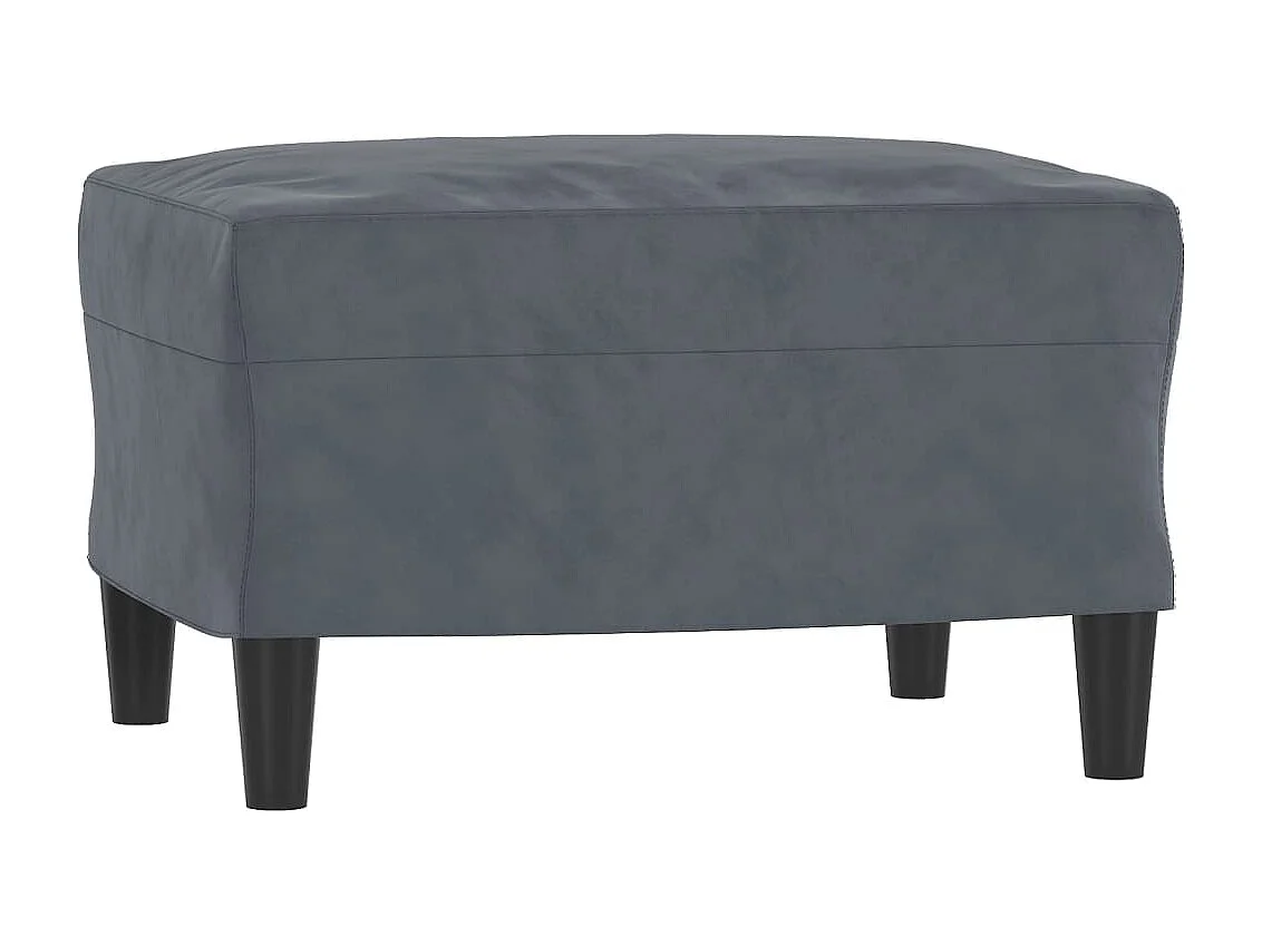 Sillón con reposapiés Gris oscuro 60 cm Terciopelo