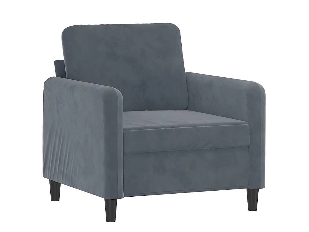Fauteuil avec repose-pied Gris foncé 60 cm Velours