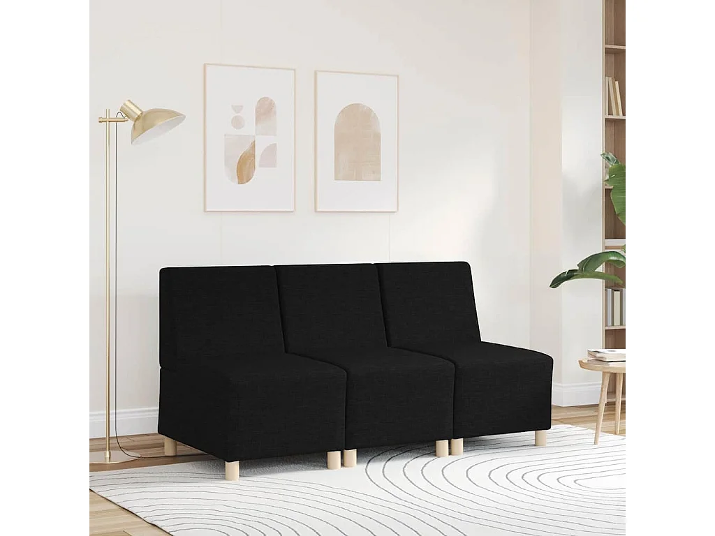 Modulaire bank zonder armleuningen Zwart 55 cm Stof