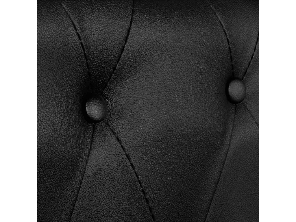 Divano Chesterfield a 3 posti in pelle sintetica nera