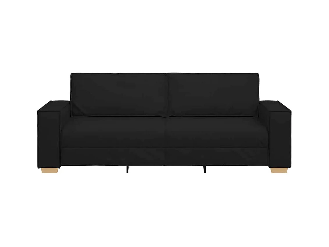 Divano 3 posti Nero 180 cm Tessuto