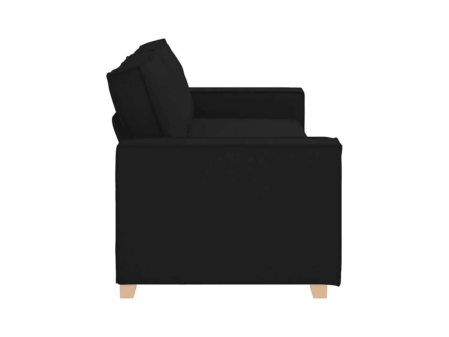 Divano 3 posti Nero 180 cm Tessuto