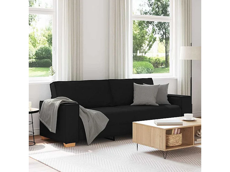 3-zitsbank Zwart 180 cm Stof