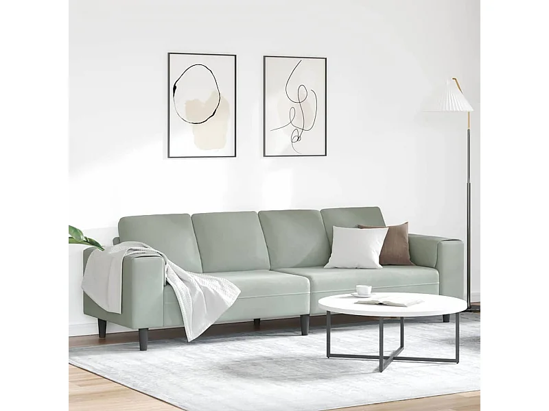 Conjunto de sofá de terciopelo gris claro