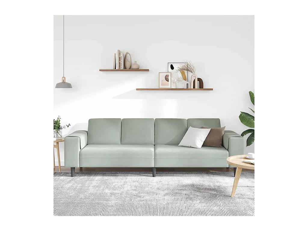 Ensemble de Canapés Gris clair Velours