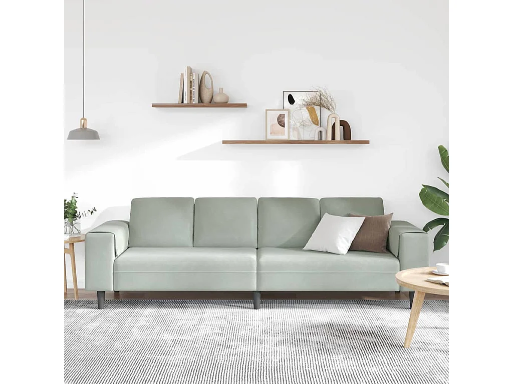 Ensemble de Canapés Gris clair Velours