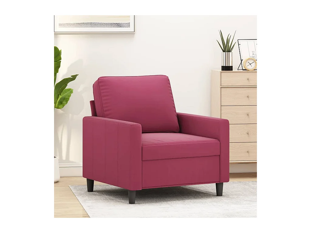 Poltrona in velluto rosso bordeaux 60 cm