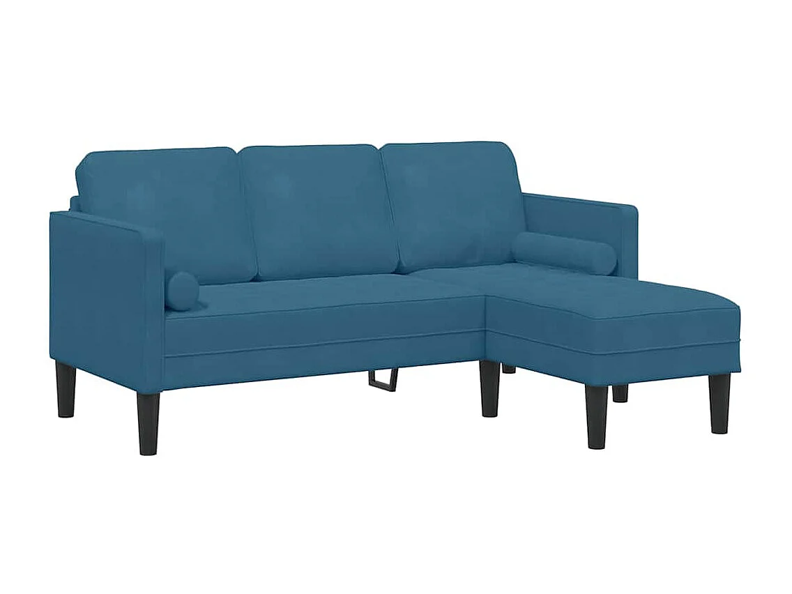 Blauwe bankstel 173 x 131 x 67 cm fluweel