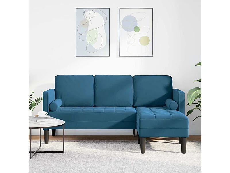 Blauwe bankstel 173 x 131 x 67 cm fluweel