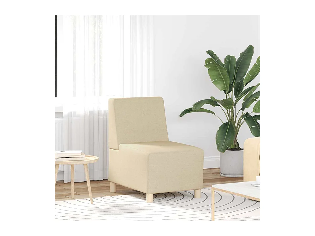Canapé modulaire sans accoudoirs Crème 55 cm Tissu