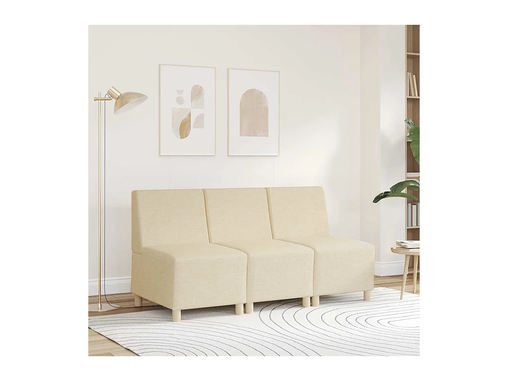 Modulaire bank zonder armleuningen Crème 55 cm Stof