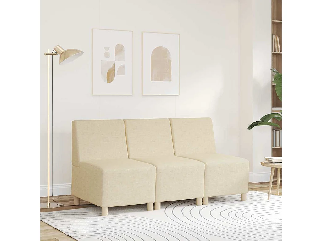 Modulaire bank zonder armleuningen Crème 55 cm Stof